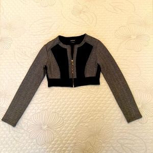 Bebe XS crop jacket-style top